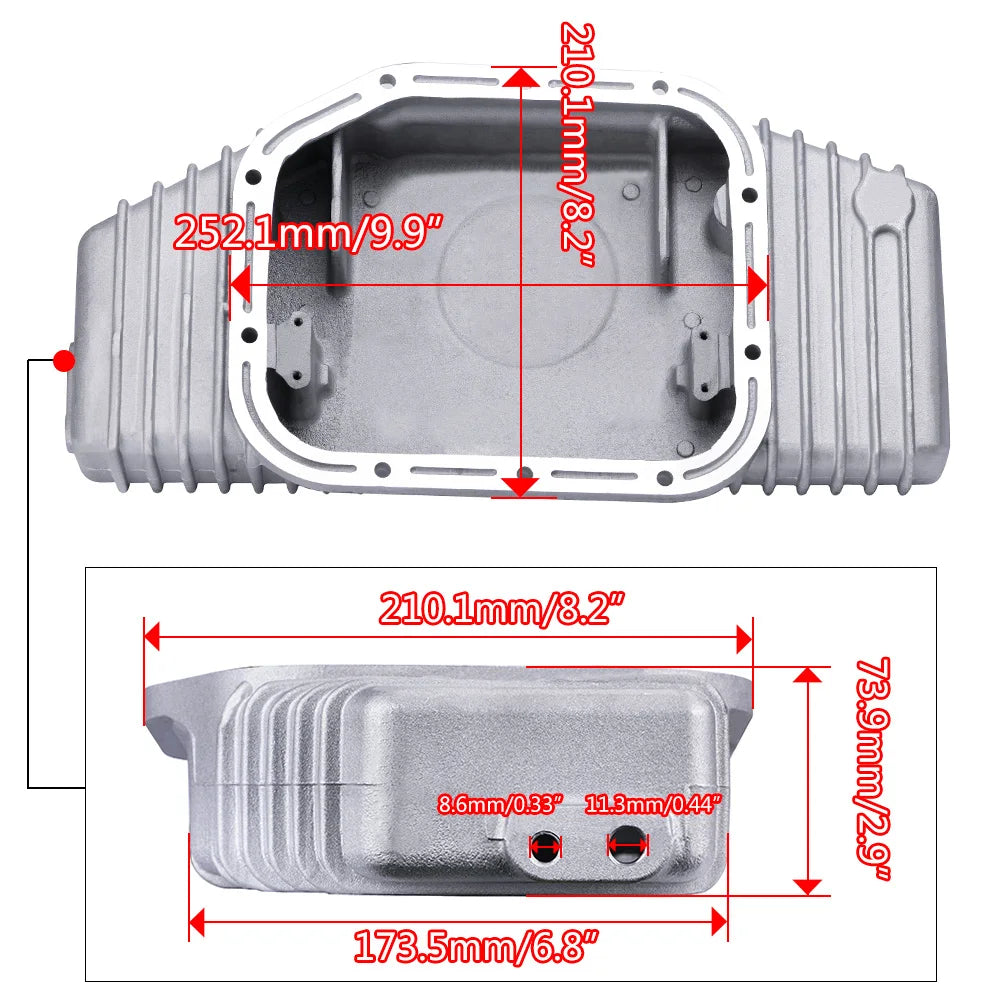 LIZHI- High Capacity Cast Aluminium Baffled Oil Sump Pan Upgrade For