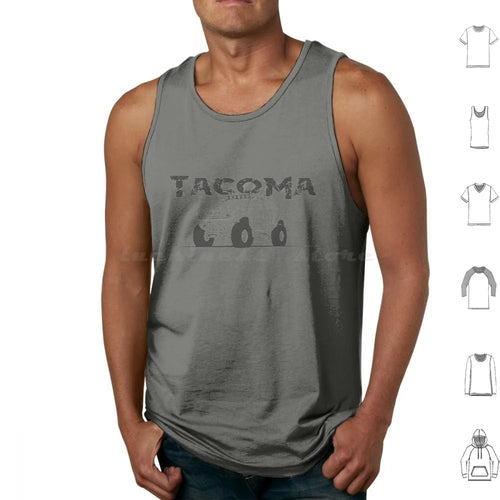 Tacoma Copy Tank Tops Print Cotton Tacoma Truck 4X4 Trd Off Road