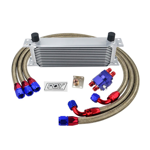 LIZHI Universal 13 Rows Oil Cooler Kit And Oil Filter Relocation Male