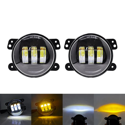 4 Inch 60W LED Fog Lights Car LED Fog Lights 6000LM Driving Bumper