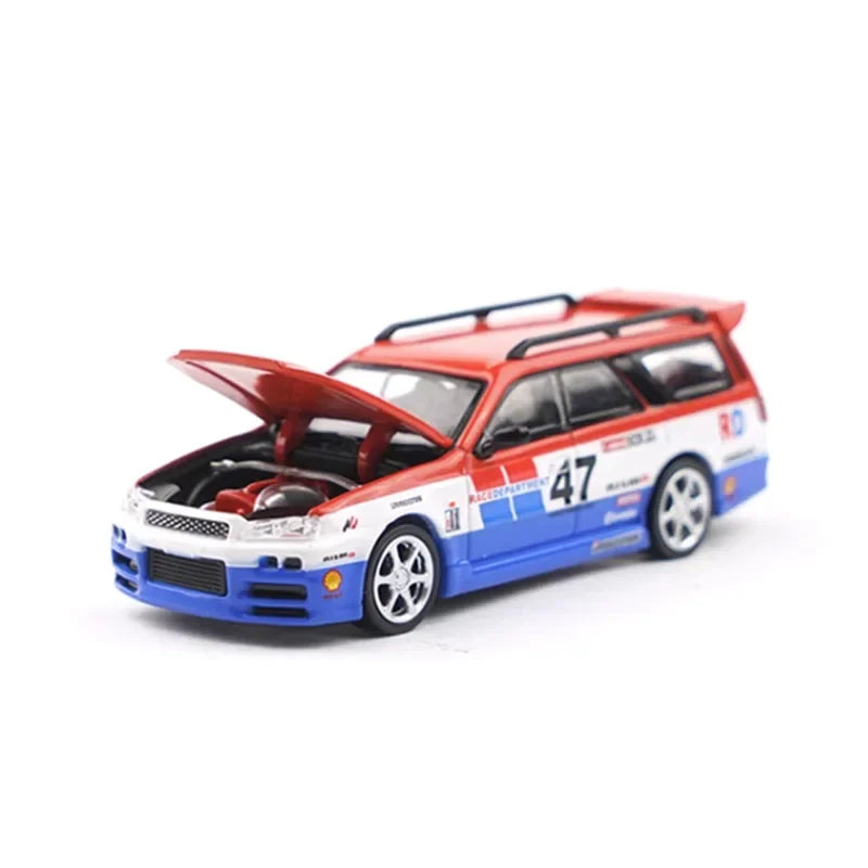 1/64 GTR GT-R R34 Avant Station Wagon Track Alloy Racing Car Model