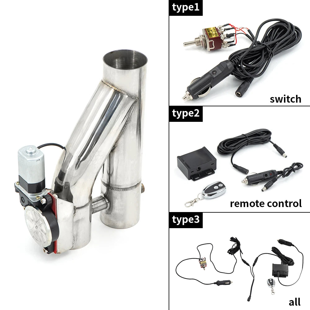 Y Pipe Electric Exhaust Cutout ON/OFF Dual Valve With Controller Cut