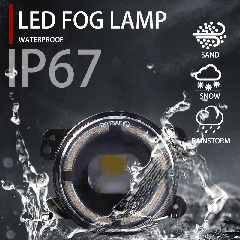 4 Inch 60W LED Fog Lights Car LED Fog Lights 6000LM Driving Bumper