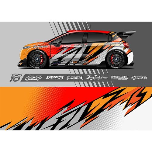 Stripe Gradient Full Body Racing RV Graphic Decals Vinyl Wrap Camo