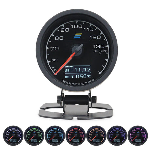 2.5 Inch 7 Color Turbo Boost Gauge Car Multi LCD Digital Display