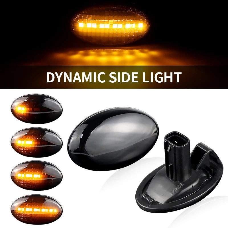 2Pcs LED Side Marker Light Amber Front Bumper Turn Signal Light For