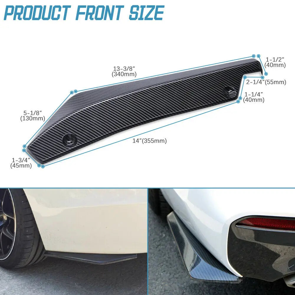 2PCS Rear Bumper Splitter Cover Universal For Ford Mustang 2008-2022