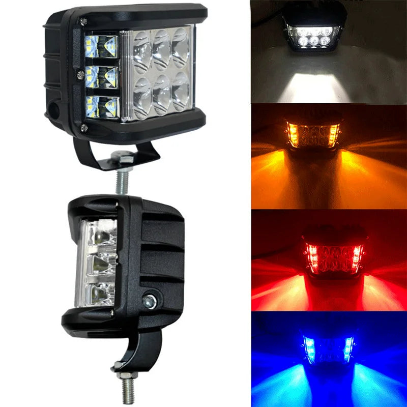 1/2pcs 3Side 45W Shooter Car LED Work Light 12Leds Dual Color Driving