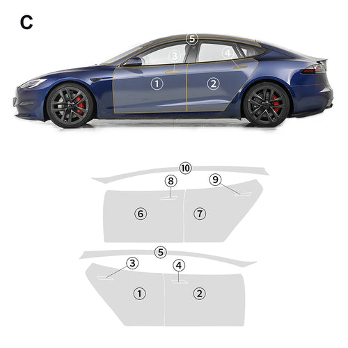 8.5MIL TPU Car Bumper Paint Protection Film for Tesla Model S 2021