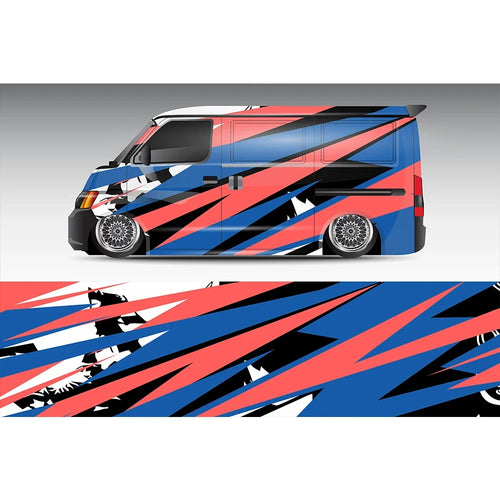 Abstract Racing Car Graphic Decal Full Body Racing Vinyl Wrap Car Full