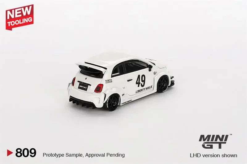 (Pre-order) MINI GT 1:64 LB-WORKS x Abas Works ABARTH 595 Gara White