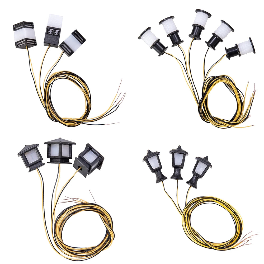 5Pcs Miniature 3v Led Lawn Lamp Model Diy Building Sand Table Garden