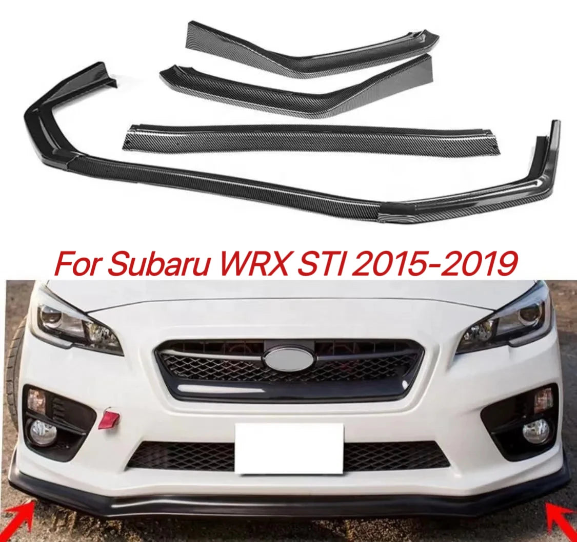 3Pcs Car Front Bumper Splitter Lip Chin Spoiler Diffuser Bumper Body