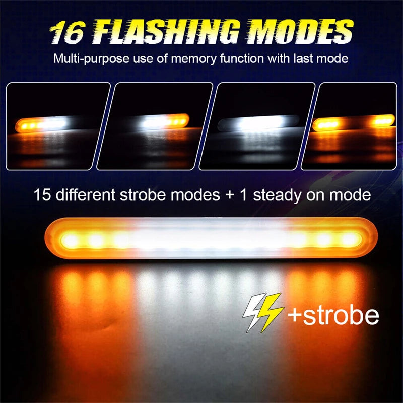 4x 12 LED Car Truck Off Road Signal Light Emergency Warning Hazard