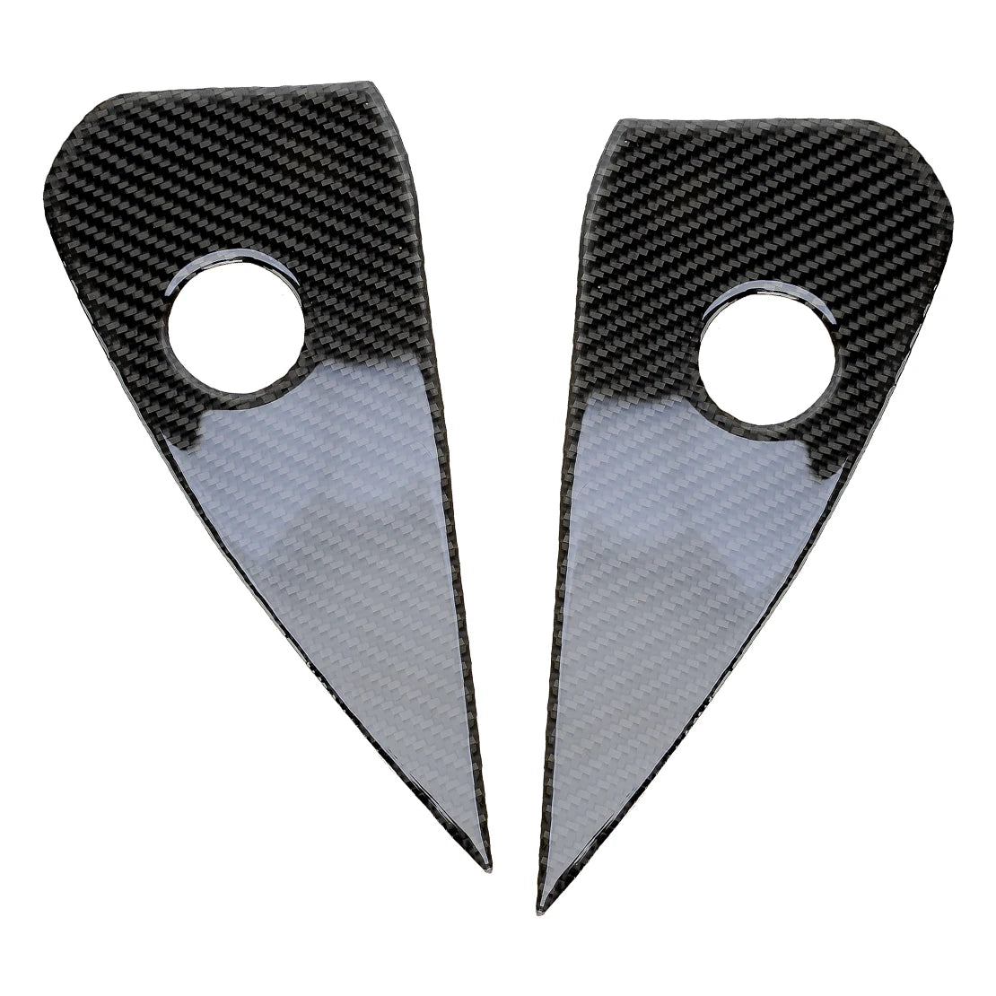 1 Pair Black Car Dashboard Side Cover Trim Decoration Carbon Fiber Fit