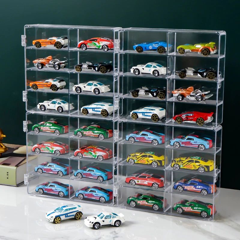 1:64 Scale Car Model Storage Box 8 Slot Clear Display Shelf Toy Car