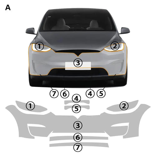 TPU Car Bumper Paint Protection Film for Tesla Model X 2016-2021 2022