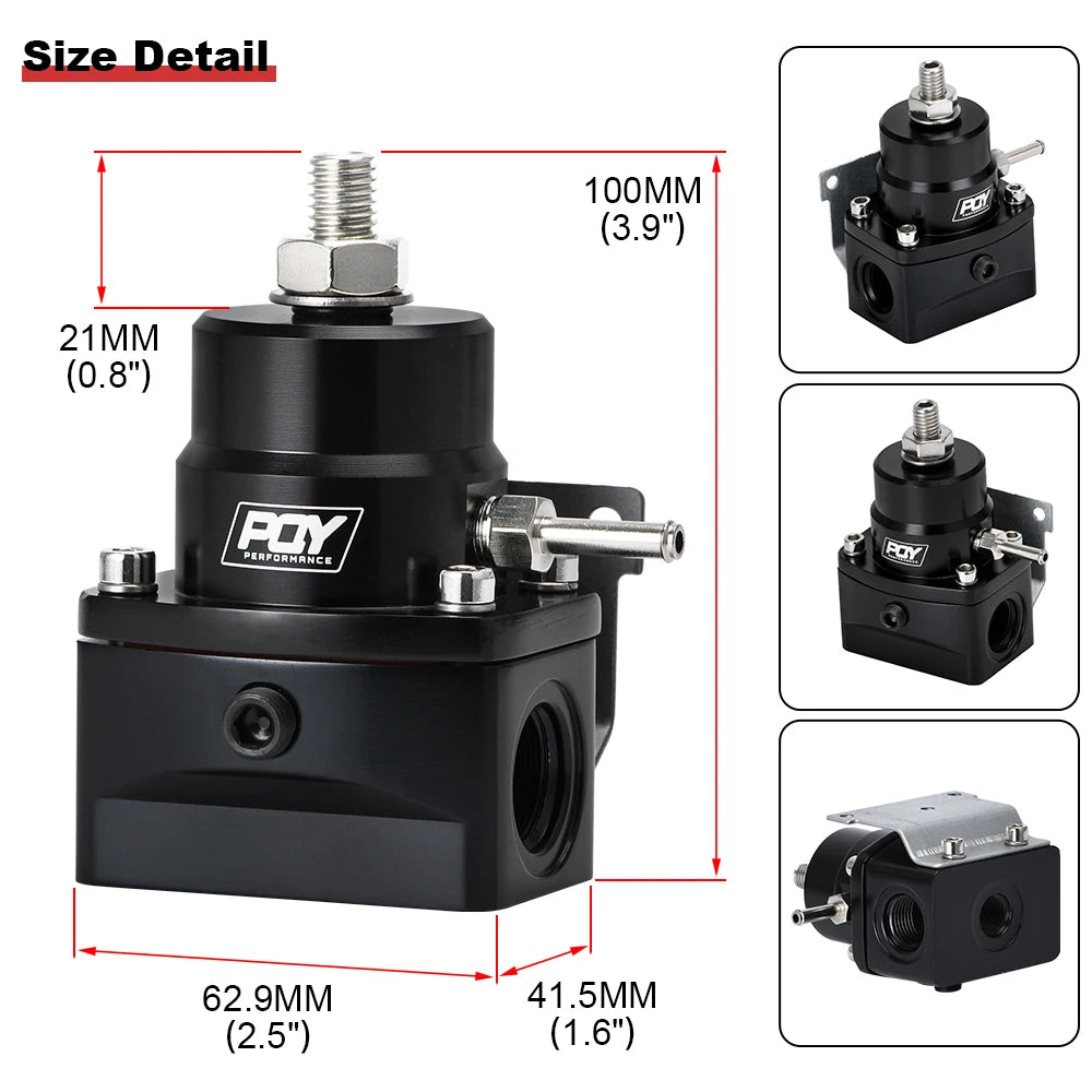 Universal Aluminum Fuel Pressure Regulator AN8 Feed & AN6 Return Line