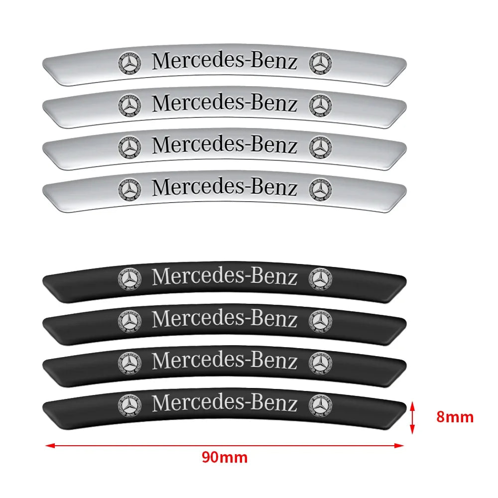 4Pcs Car Styling Wheel Rim Aluminum Logo Sticker For Mercedes benz A B