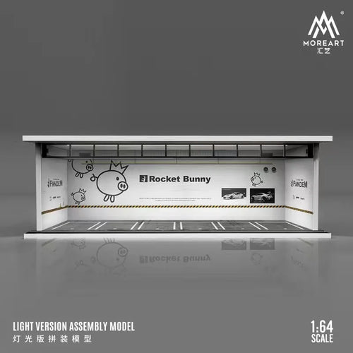 Timemicro+MoreArt 1:64 RWB light version garage assembly scene