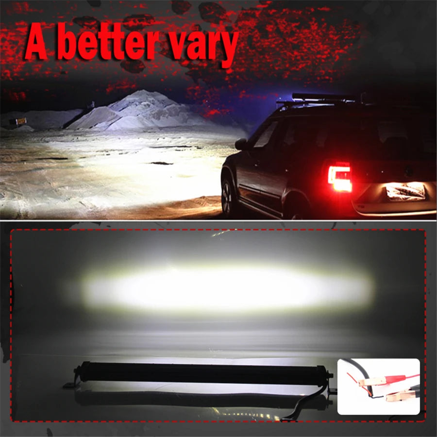 20" /13"/ 8" Aluminum 6D Spot Beam Slim LED Work Light Bar Single Row