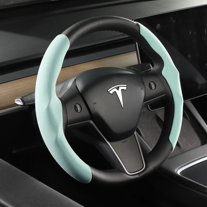 Tesla steering wheel cover model 3/Y suede carbon fiber ultra-thin