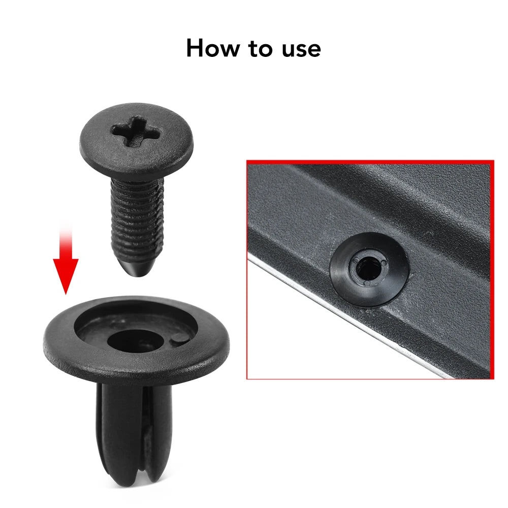 50set 6mm Car Fastener Clip Bumper Fender Liner Rivet for Jeep