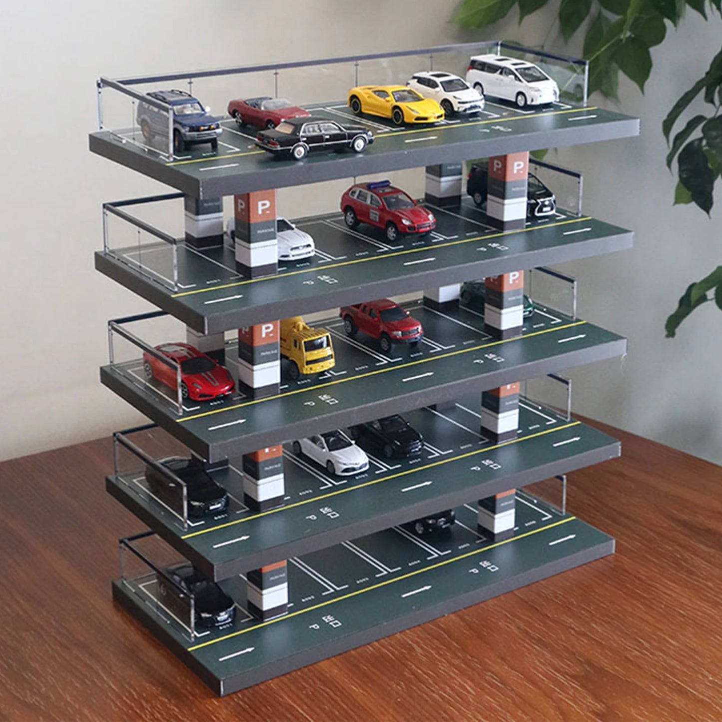 1/64 Scale 4 Tiers Diecast Model Car Display Case Scenery Diorama