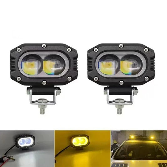 3.8 Inch Lens Car Led Work Light 2led Square Headlight Spotlight