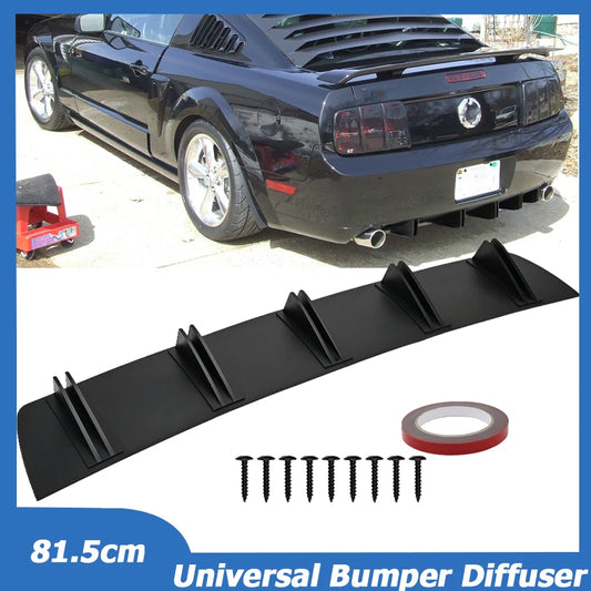 81.5cm Universal For Ford Mustang GT Rear Bumper Diffuser 5 Shark Fin