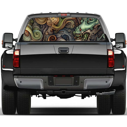 Abstract Psychedelic Monster Car Rear Window Decal Fit