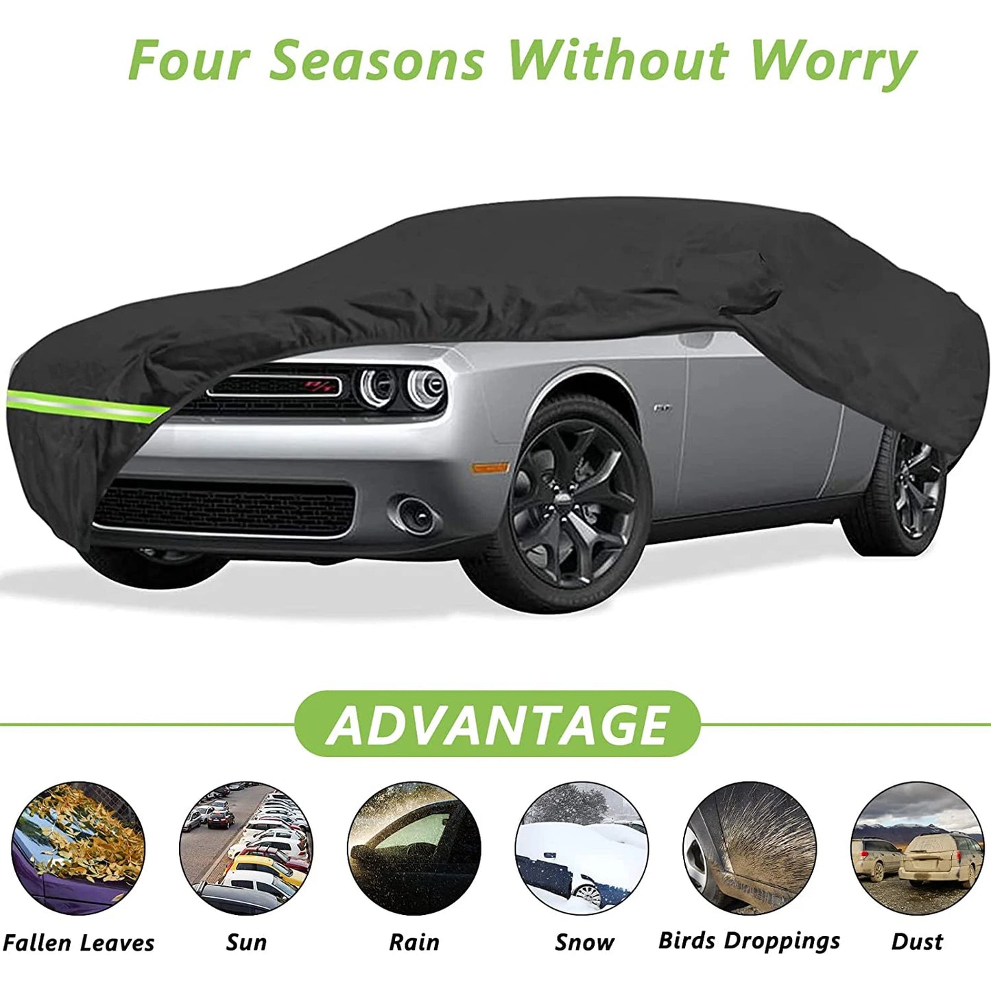 Waterproof Car Covers For 2008-2019 Dodge Challenger 190T Covers