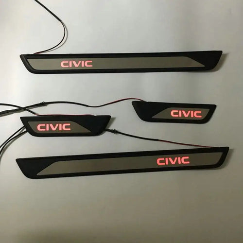 4 PCS For Honda Civic 10TH 2016-2023 Stainless Steel LED Door Sill