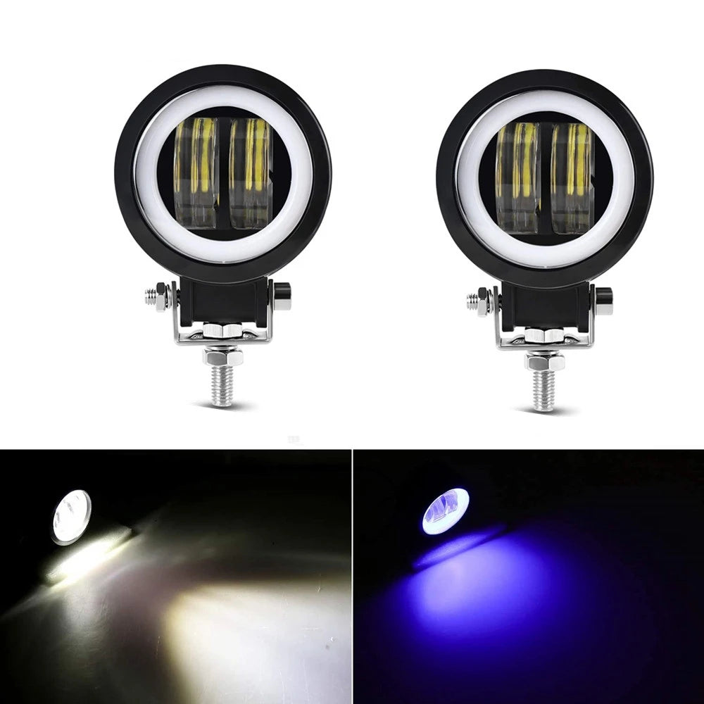 2PCS Auxiliary Light Motorcycle LED Fog Driving Running Lights Angel