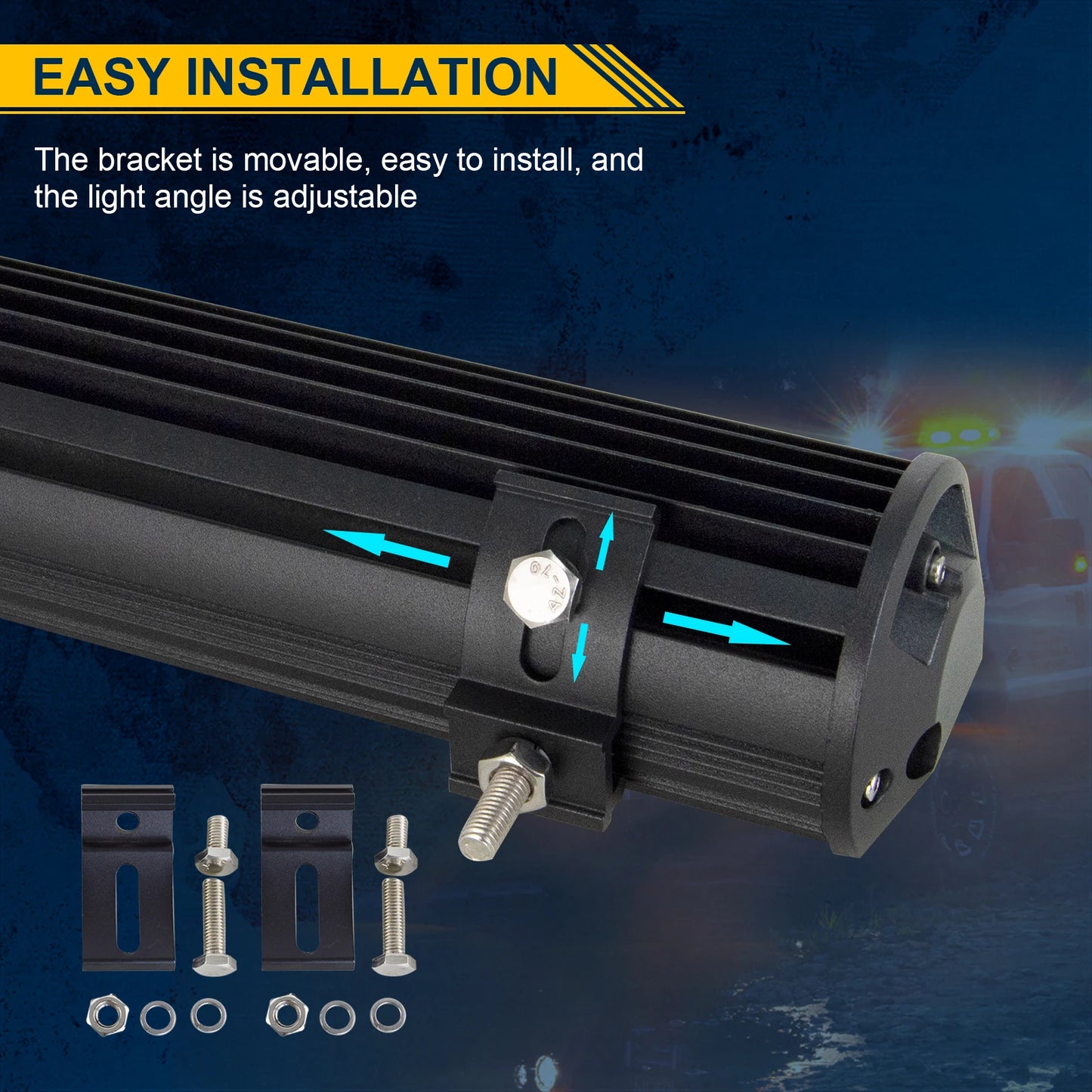 17- 44in 252W-612W Off Road LED Light Bar with 2Pcs 36W Work Light