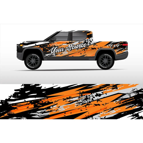 Abstract Racing Car Graphic Decal Full Body Racing Vinyl Wrap Car Full