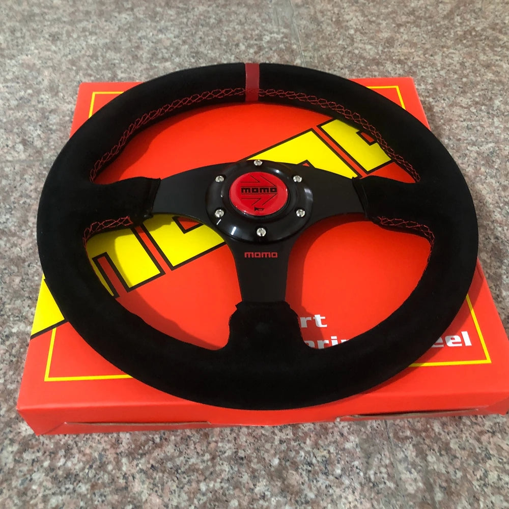 330mm Rally Universal Drift MOMO Racing Steering Wheel Car Suede