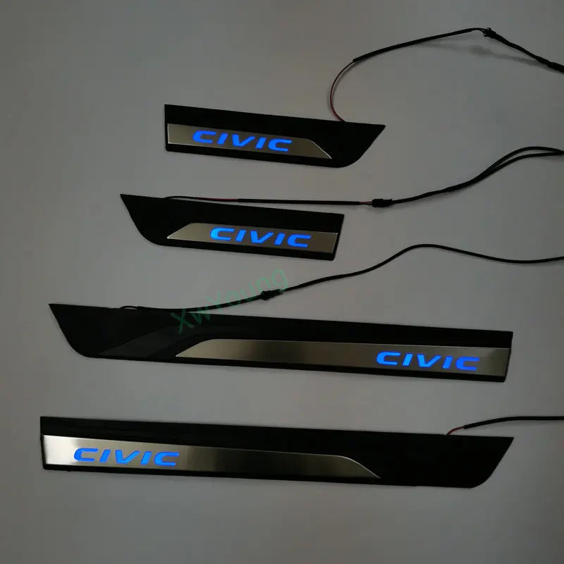 4 PCS For Honda Civic 10TH 2016-2023 Stainless Steel LED Door Sill