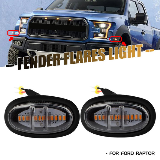 4x Smoked Lens Amber Car Light LED Front Grille Running Lights for For