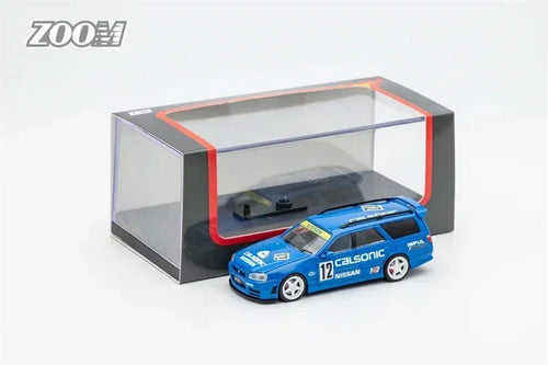 Zoom 1:64 Stagea 1Gen WC34 260RS Wagon HKS#87 Calsonic#12 Lightning#23