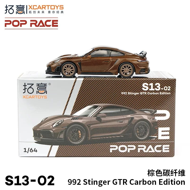 XCarToys x Pop Race 1:64 992 STINGER GTR CARBON EDITION Brown Diecast