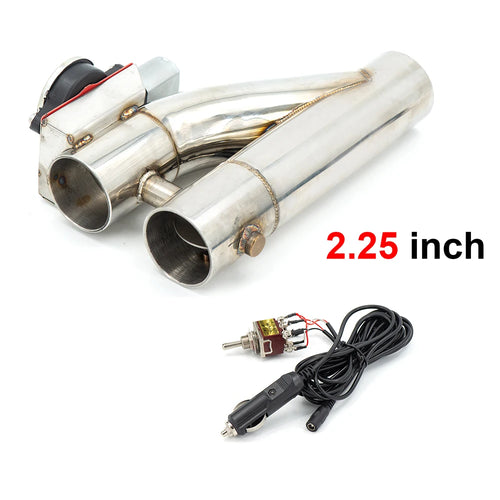 Y Pipe Electric Exhaust Cutout ON/OFF Dual Valve With Controller Cut