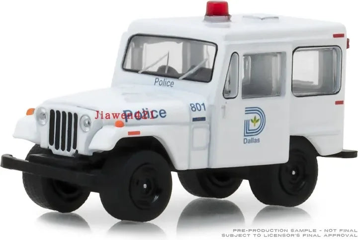 1:64 1977 Texas Police Jeep DJ-5 Police Car Alloy car model collection