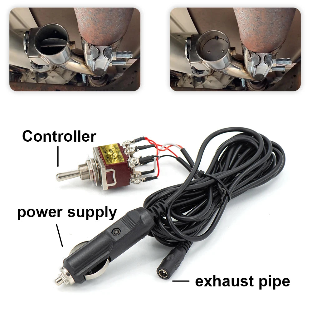 Y Pipe Electric Exhaust Cutout ON/OFF Dual Valve With Controller Cut