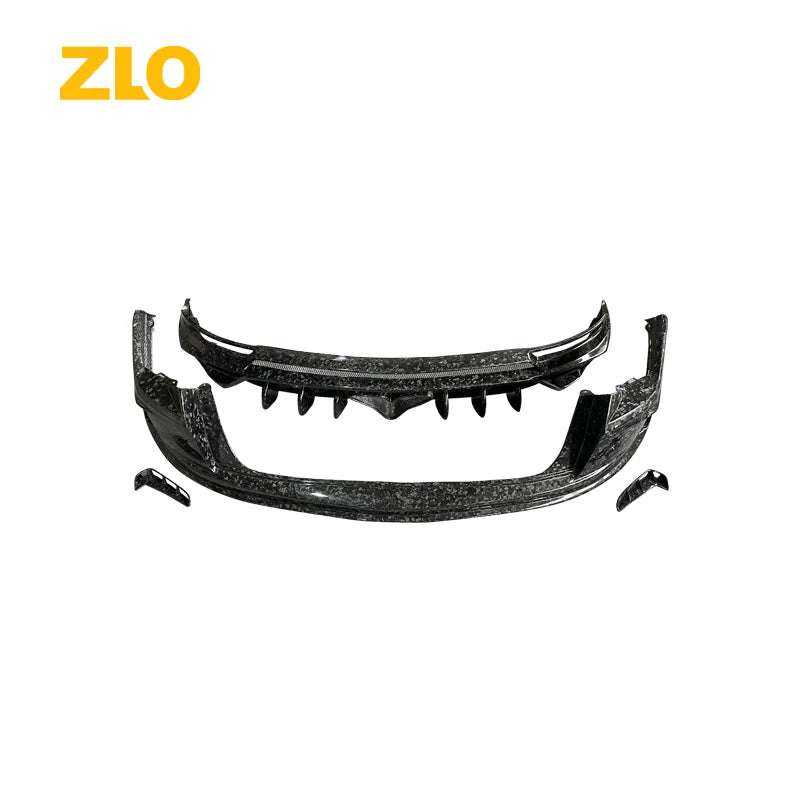 ZLO Car Body Parts Dry Carbon Fiber Forged Front Bumper Lip Side Skirt