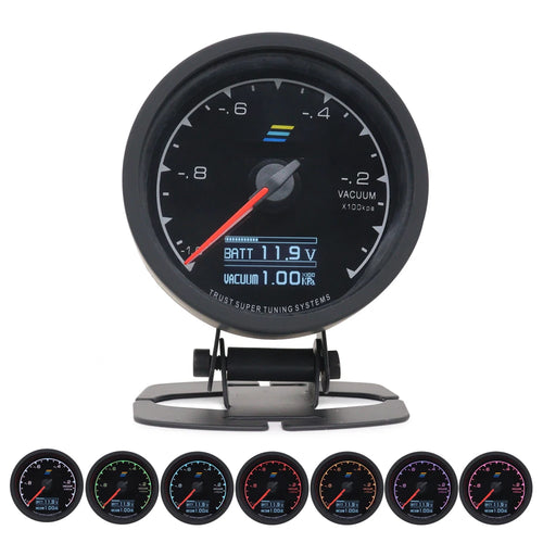 2.5 Inch 7 Color Turbo Boost Gauge Car Multi LCD Digital Display