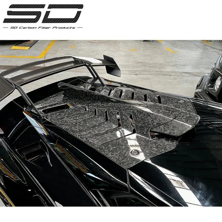 Sd Forged Carbon Rear Engine Cover Spoiler Bodykit For Lamborghini