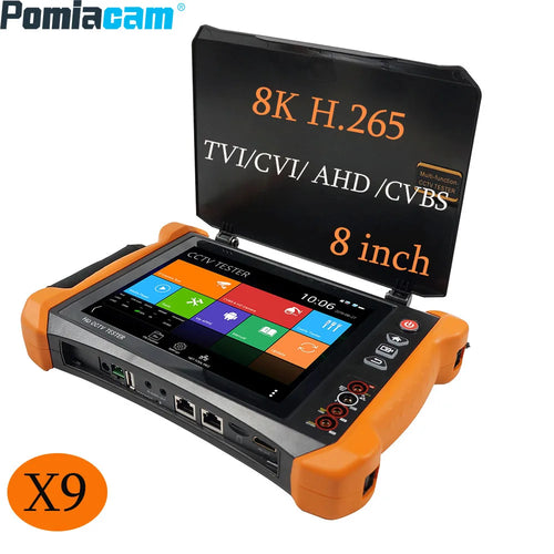 8K H.265 8 Inch HD CCTV Tester Monitor IP /8MP TVI/CVI/ AHD and CVBS