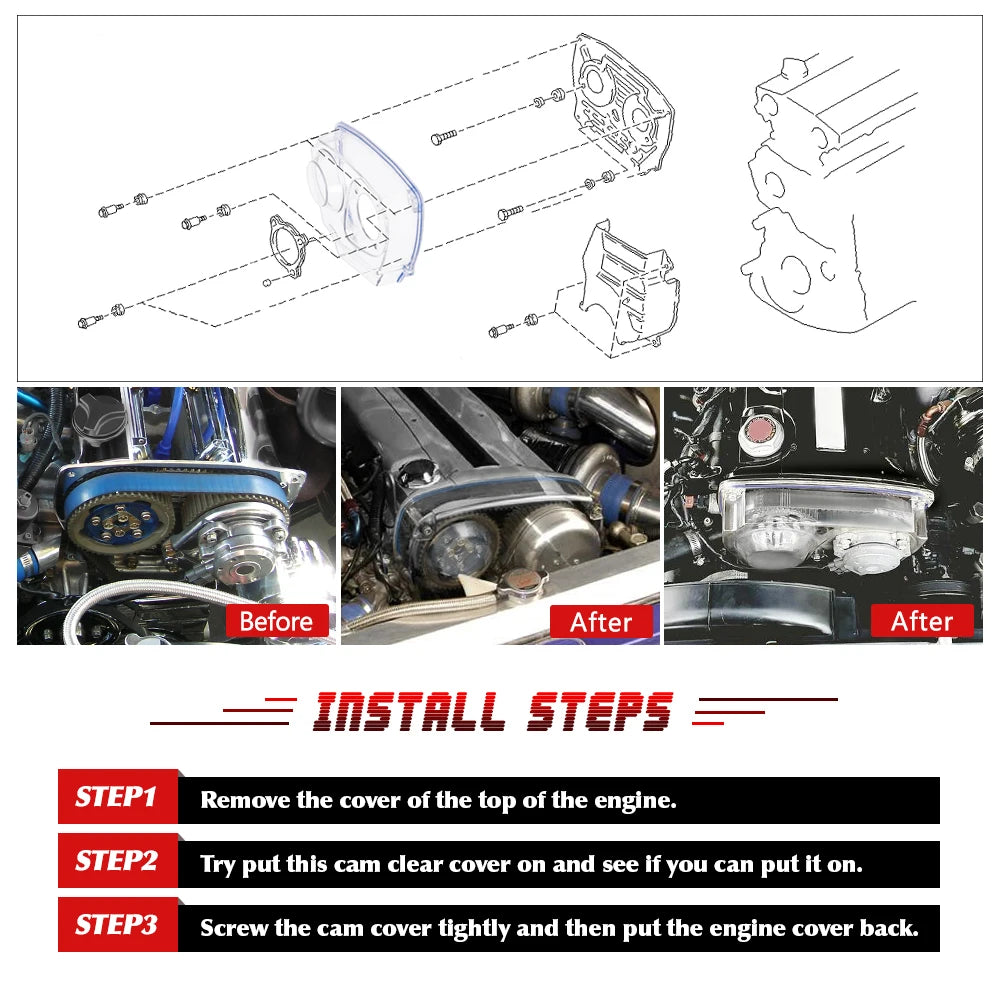 Clear Cam Gear Timing Belt Cover Pulley for Nissan Skyline R32 R33 GTS RB25DET LZ6339
