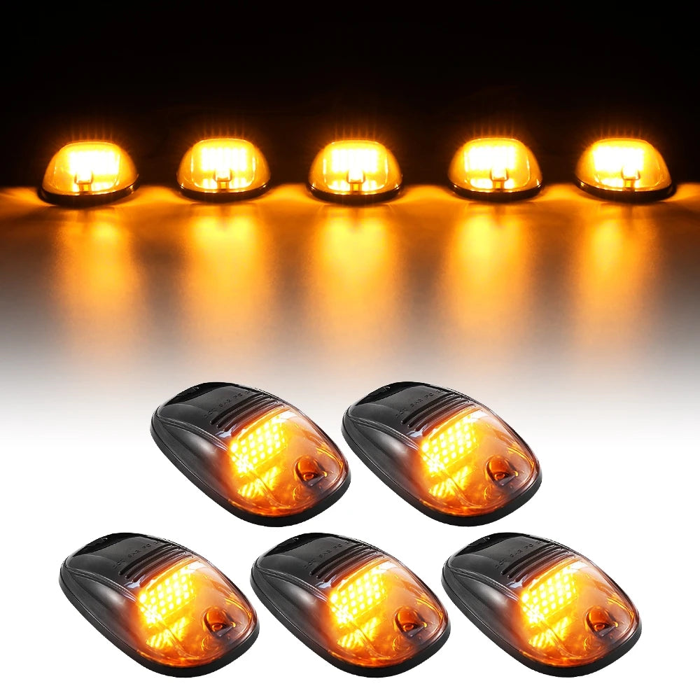 Universal 5pcs White Yellow 24 LED Cab Roof Running Top Clearance